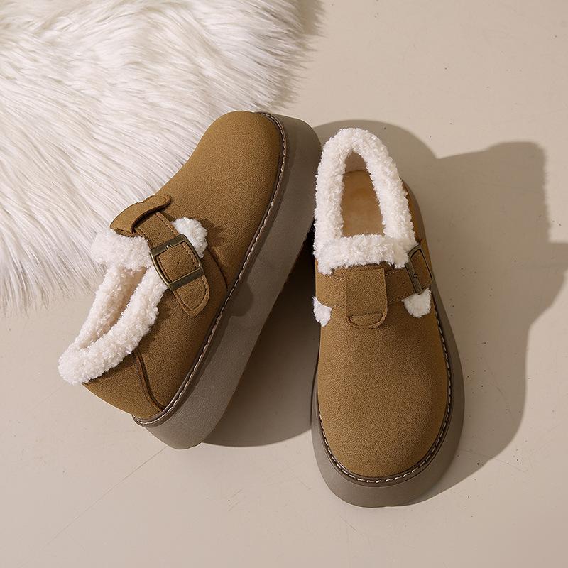 Женские осенне-зимние ботинки-дутики на толстой подошве из флиса и меха повседневные теплые пушистые ботинки снежные хлопковые ботинки 41 4230₽