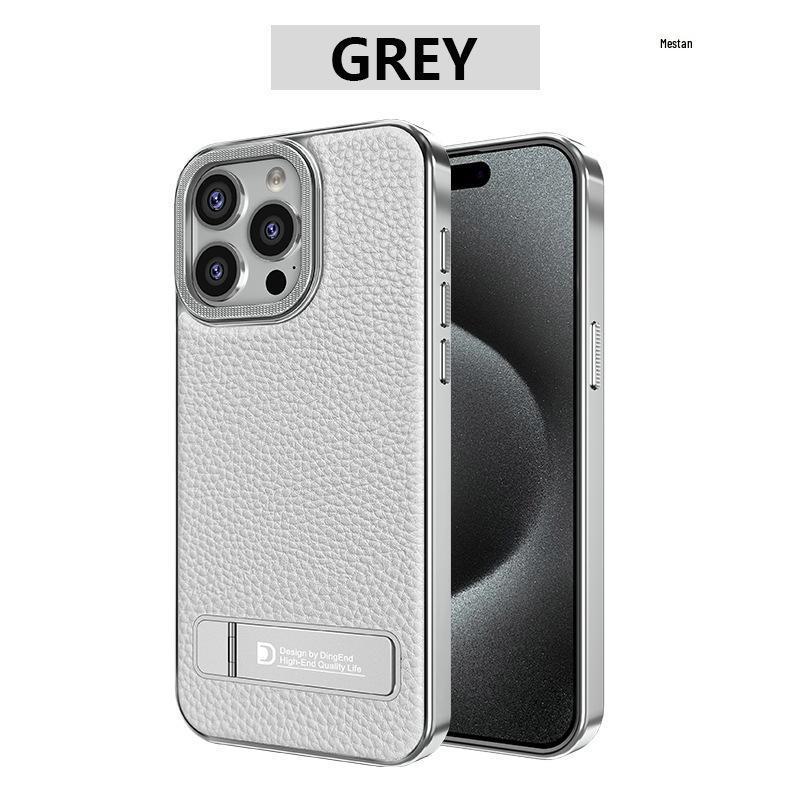 

Apple iPhone 17 Pro Max Electroplated Leather Case with Stand - Drop-Proof, Business Style, Compatible with iPhone 14, 15, and 16. iPhone 16 Plus 6.7 inch