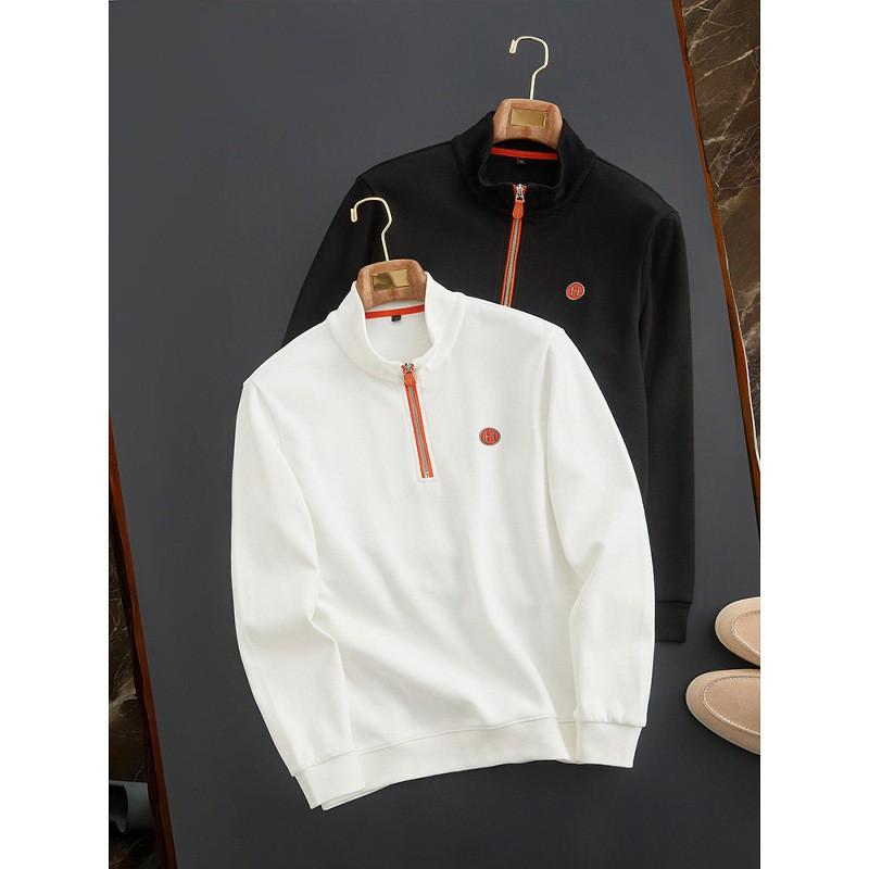 Mens Slim Fit Waffle Knit Half Zip Stand Collar Sweatshirt Premium Cotton Casual Trendy Long Sleeve Top