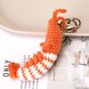 1/2Pcs Crochet Wool Shrimp Keychain Pendant Handcrafted Cartoon Design Animal Keyring Pendant Fashion Accessories