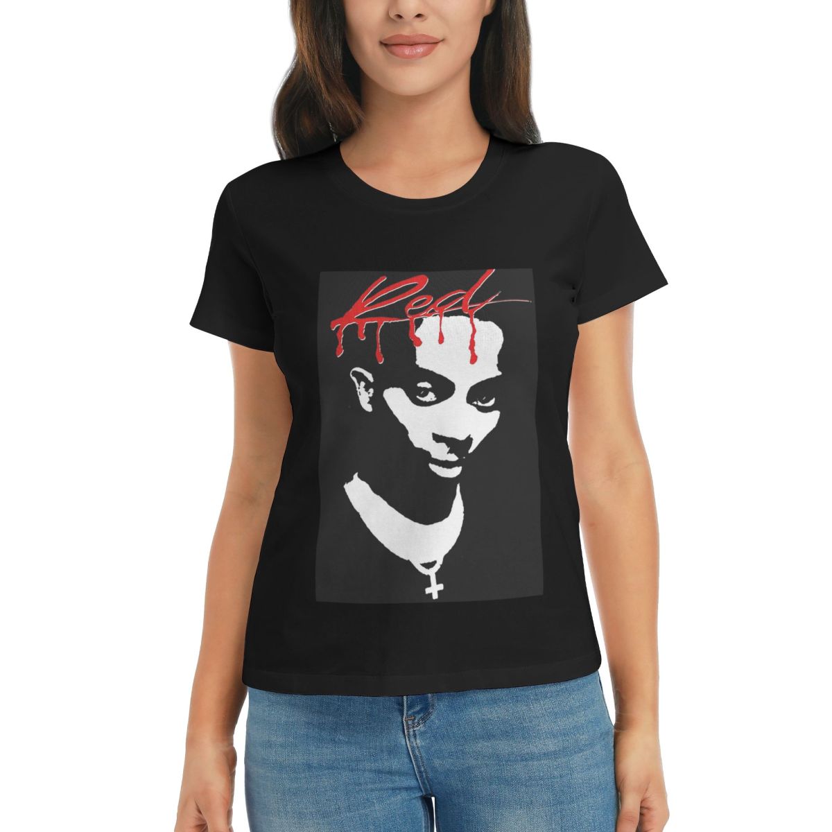 

Women TShirt Playboi Carti Whole Lotta Red Album Cover Summer Short Sleeve Tees ONeck Cotton T Shirts Clothes Tops Streetwear 4XL