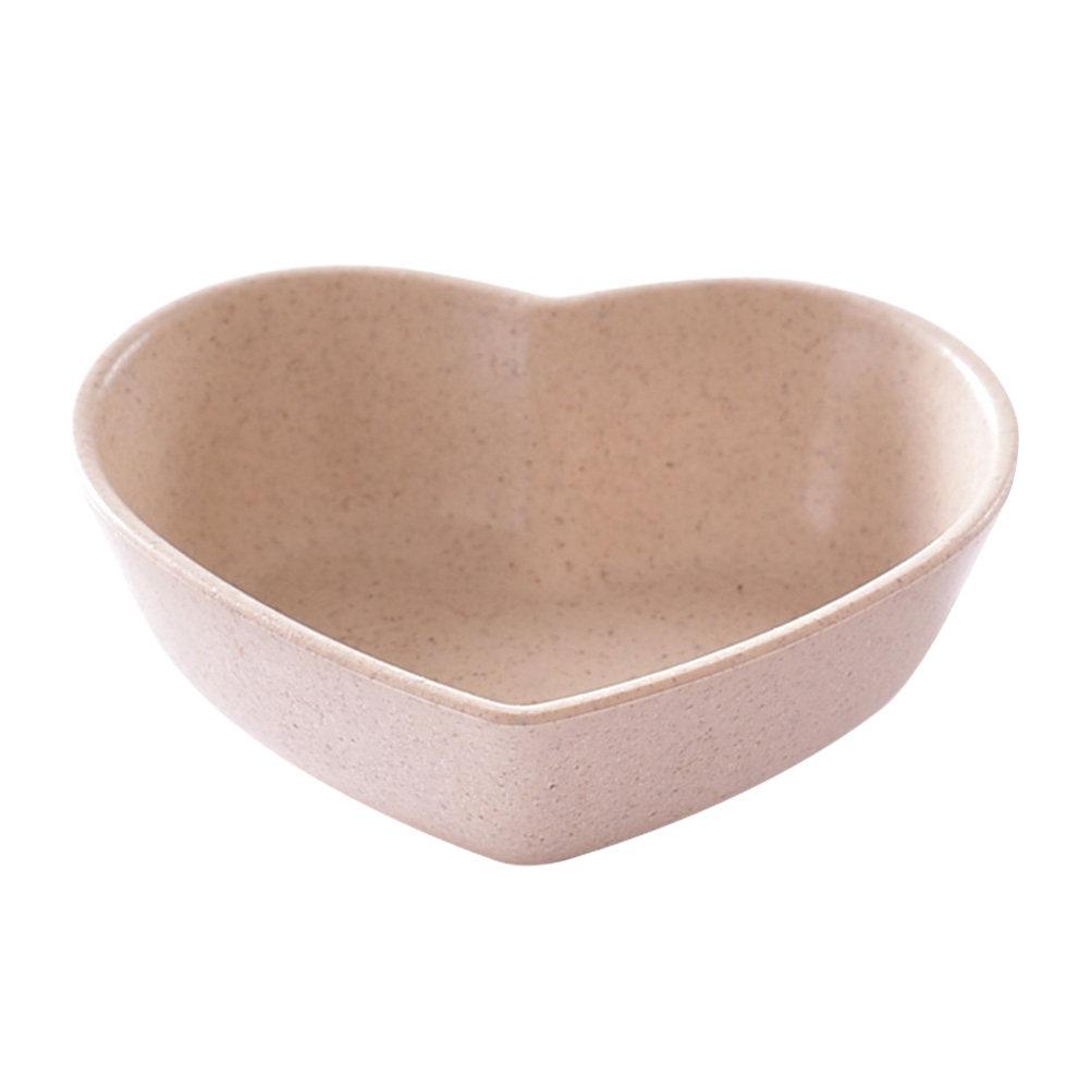 4Pcs Heart Shape Sauce Dishes Wheat Straw Condiment Bowls Mini Plates for Sauce Dipping Jam Sushi Paste Condiment Dish