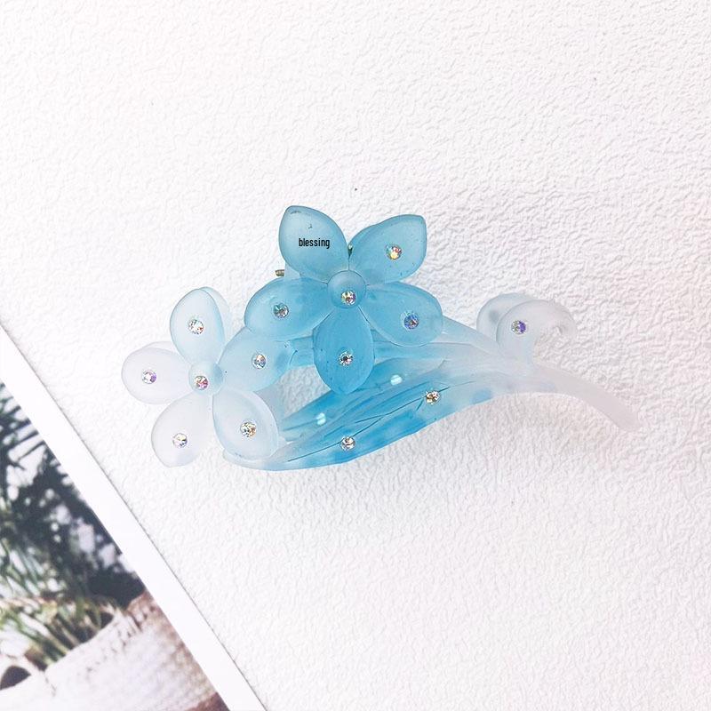 Elegant Rhinestone Orchid Hairpin: Minimalist Women's Updo Duckbill Clip