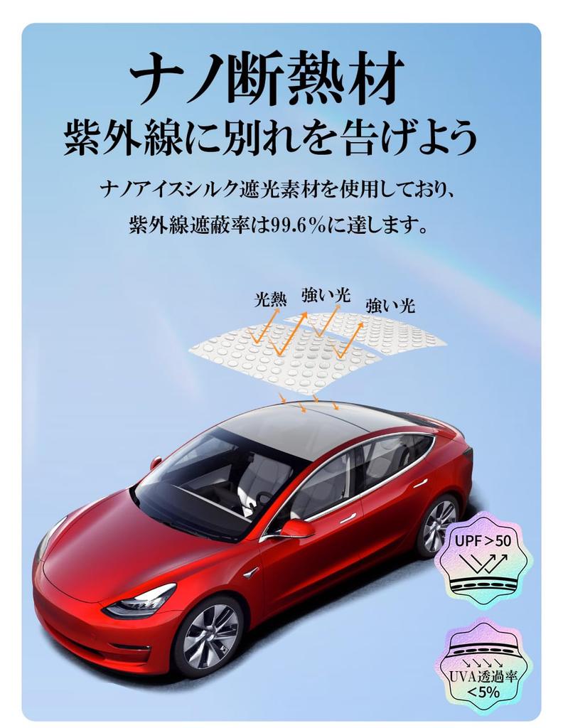 KUNIO Tesla Exclusive Model Y Glass Roof Sun Shade Roof Sun Shade Foldable, Light