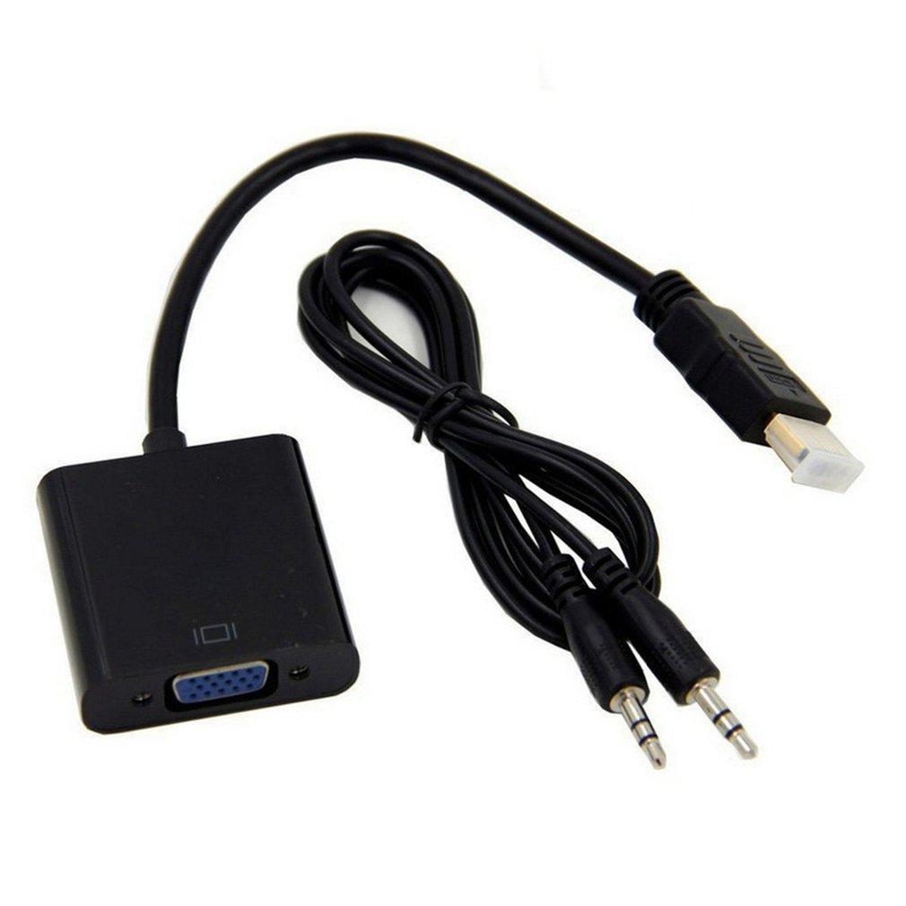 Hot Adapter Cable HDMI-compatible To VGA Converter Cable With Audio Port High-quality Copper Core Conversion Cable Dropshipping