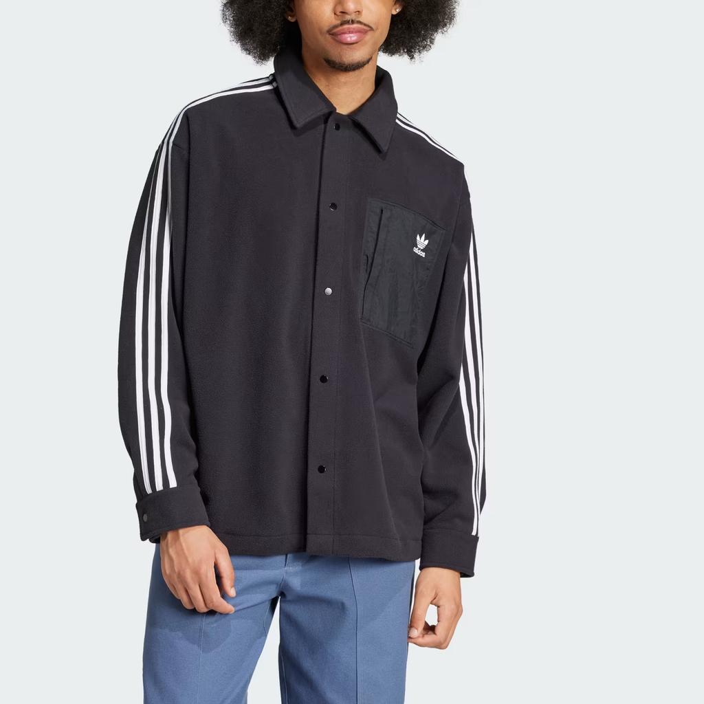 adidas Adicolor Polar Fleece Shirt Black Men Streetwear IZ1834