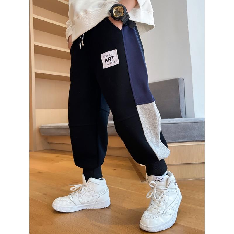 Boys Spring Autumn Block Casual Pants Korean Comfortable Sporty Trousers
