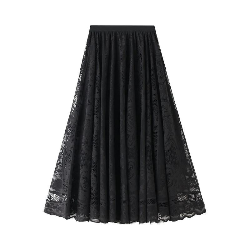 Water Soluble Lace Skirt For Women With Elastic Waist For Autumn Winter Fashion