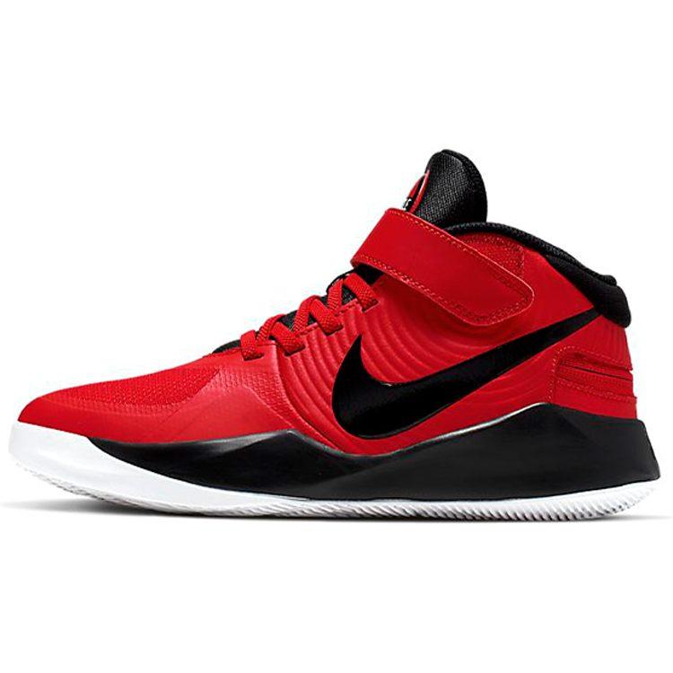 Nike Team Hustle D 9 FlyEase Slip Resistant Cushioning Abrasion Resistant Breathable Mid Top Basketball Shoes Red Black BV2952-600