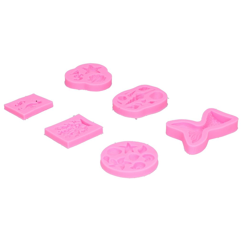 6 STÜCKE Silikonformen Meeresmuschelförmig Fondantkuchen Schokoladenform Dekorierwerkzeuge Rosa