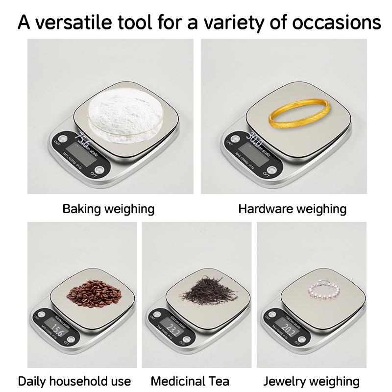 Luxury Stainless Steel Kitchen Scale 11kg/1g High Precision  Scale for Baking Cooking Elegant Digital Gram Scale with LCD