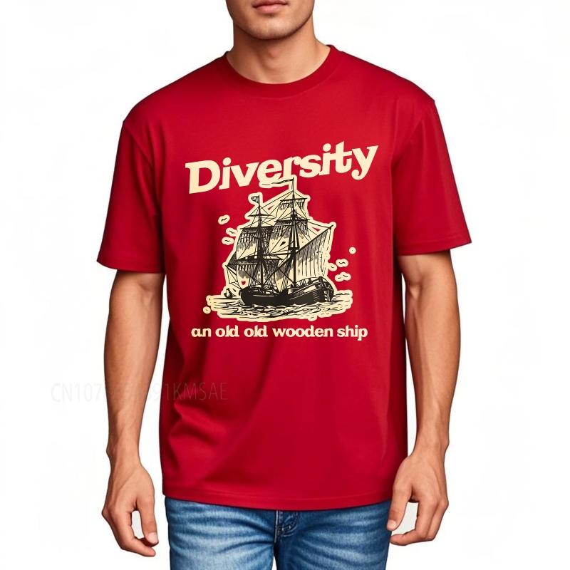 Black summer For him tshirt Diversity Ship Old Wooden An Old Old Short Sleeve Relaxed Fit ONeck tops cotton teeshirt for him S