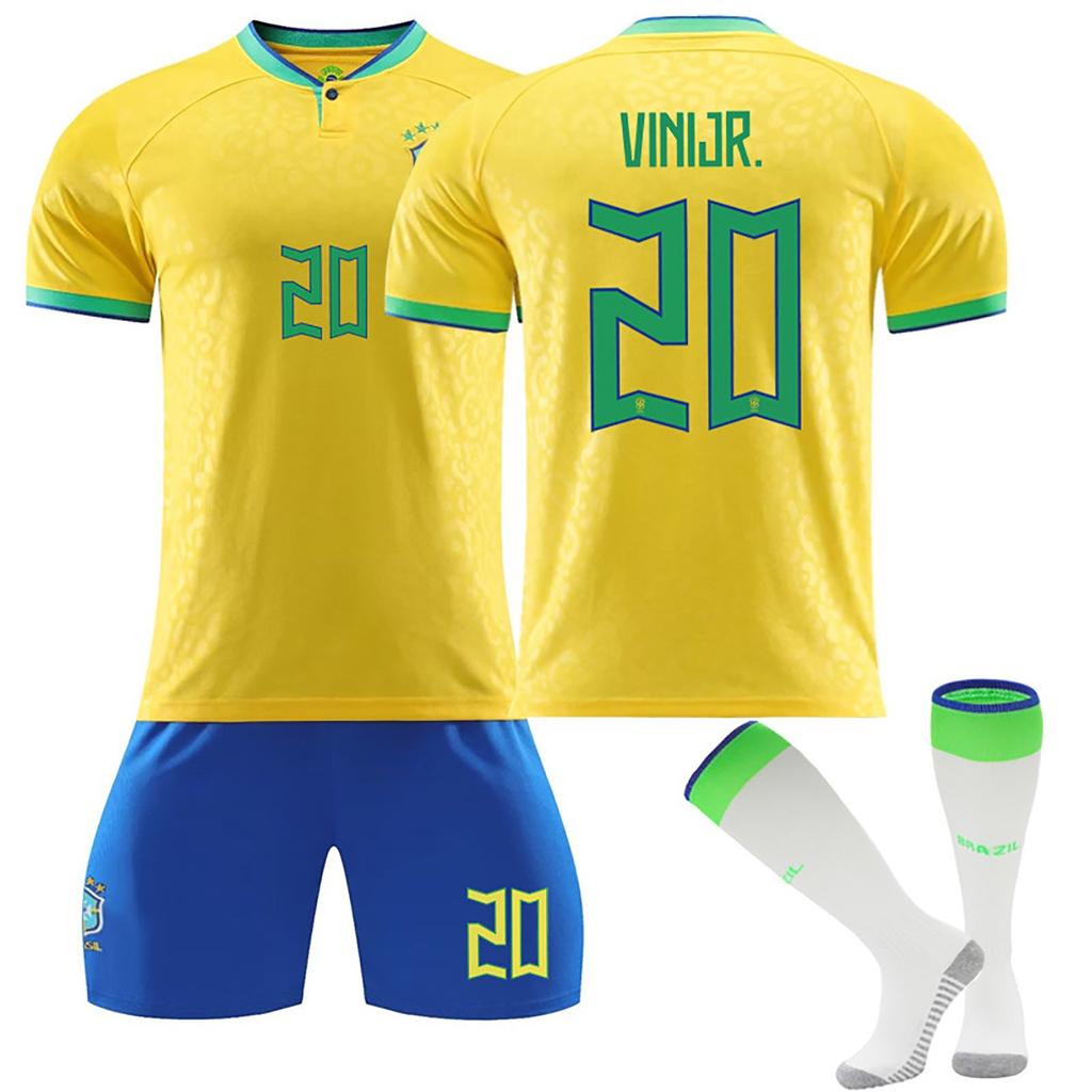 Children's Football Training Suit Set 22/23 Brazil National Team, Home Children's Football Training Suit Set