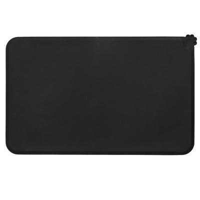Silicone Placemat Leakage Proof Waterproof Non Slip Pet Feeding Bowl Mat Accessory(Black )