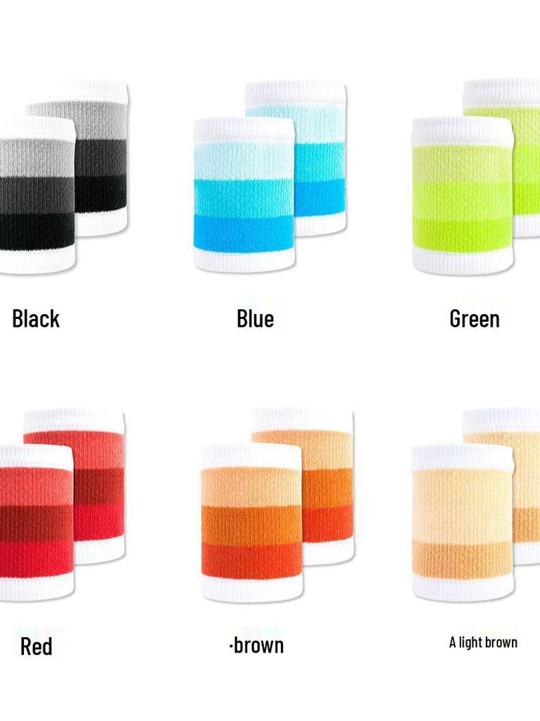 Breathable Striped Sports Wristbands for Fitness, Basketball, Running - Sweat-Wicking Wrist Sleeves