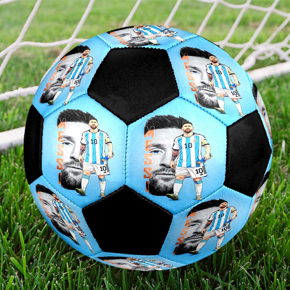 1 ud. Balón de Fútbol Messi Talla 5 Balón de Fútbol Sala Colorido de Moda Juego de Patio Trasero - Ideal Para Regalo de Aficionados al Deporte HE46