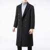 Firstview Men's Casual Mid-Length Double-Sided Wool Blend Overcoat