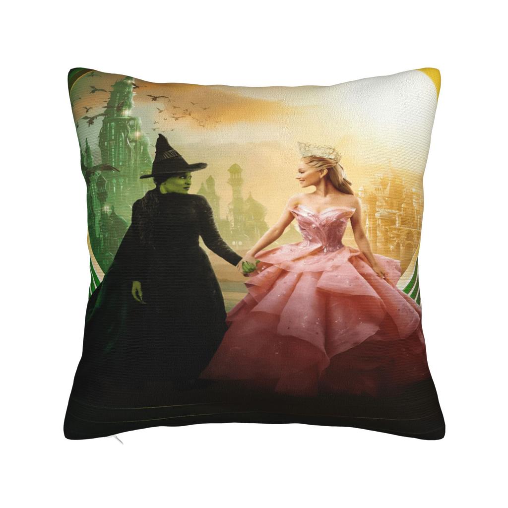 W-Wicked 2 Musical Movie Glinda Elphaba Pillow Cover Morden Pillow Case For Office Car Home Decor Comfy Pillowcases Gift