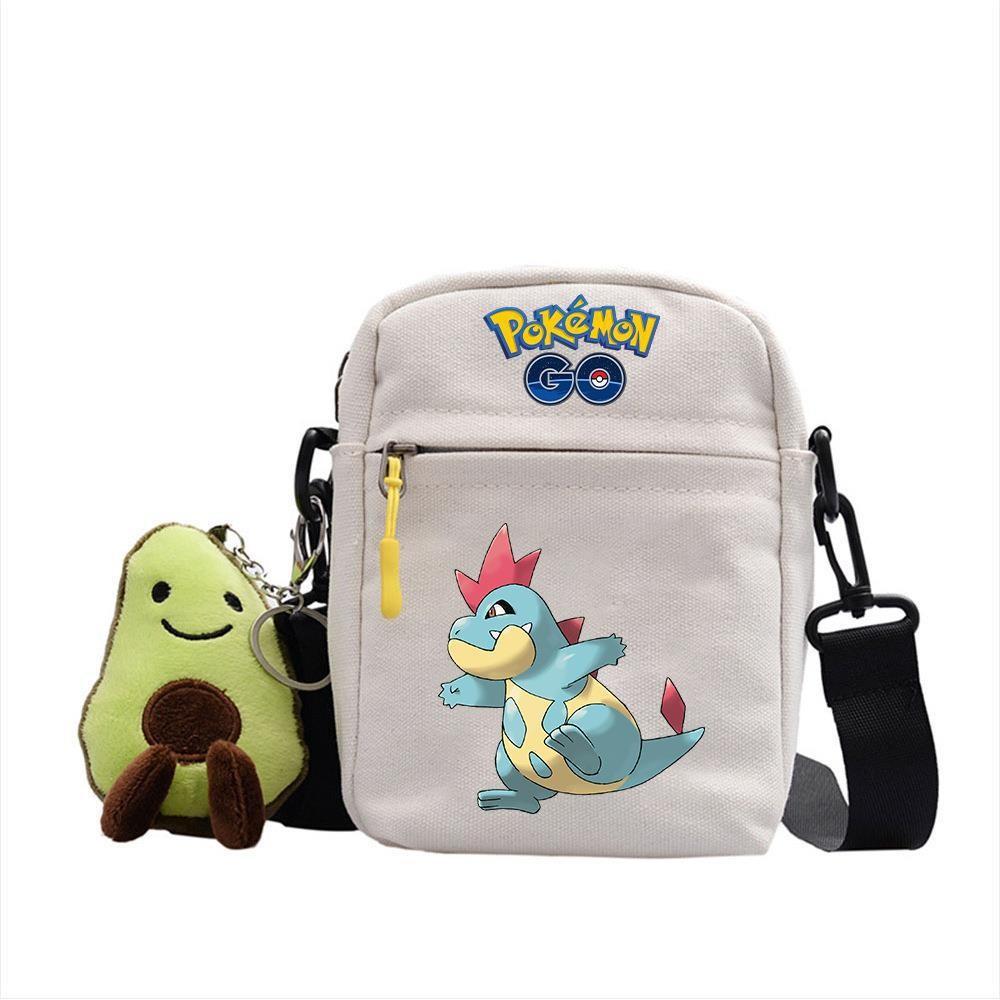 Plecak z anime Pokemon Mała płócienna torba na ramię z kieszenią na zamek do codziennego użytku