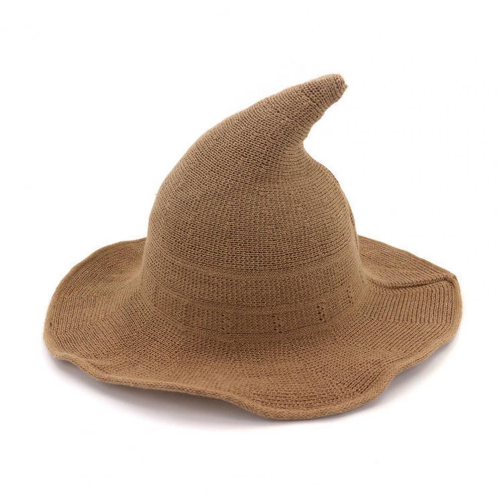 Halloween Witch Hat Elastic Material Unisex Solid Color Sun Foldable Carnival Masquerade Cosplay Performance Wizard H