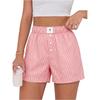 Women's Casual Comfort High-Waisted Loose Striped Shorts