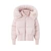 Double zipper design short cotton-padded clothes women's large fur collar hooded cotton clothes, waist version windproof and warm winter women