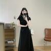 Large Size Fat Mm Design Sense Lace-up Waist Dress Women's Summer Fashion Foreign Style Thin Casual T-shirt Skirt