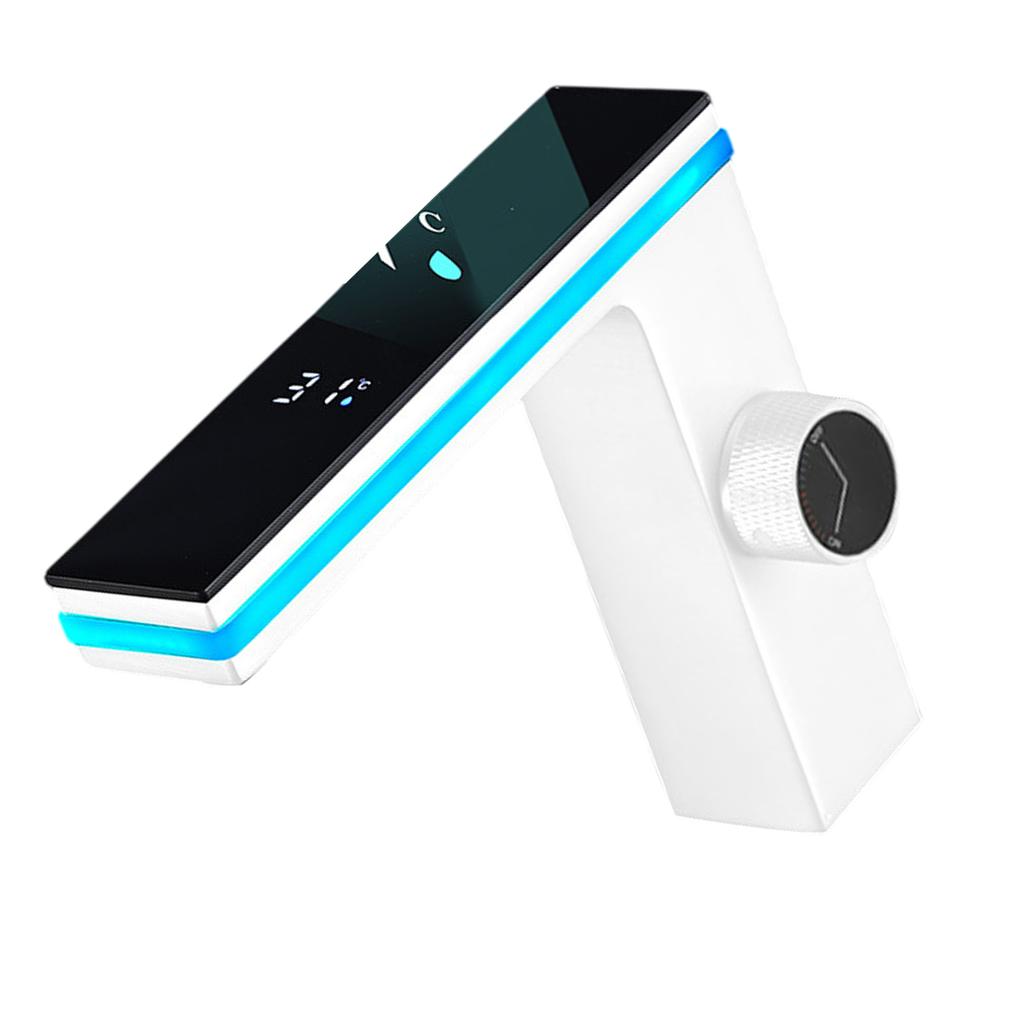 LED Washbasin Faucet with Digital Temperature Display Hot & Cold Water Mixer Tap LED Display Bathroom Sink Faucet
