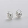 Retro Premium Semi-Round Metal Copper Plated Platinum Ear Buckle Earrings Niche Fashion Commuter Must Enter Simple Earrings