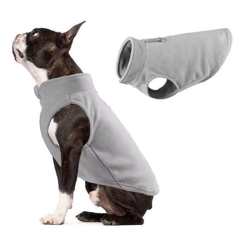 Thick Solid Color Polar Fleece Pet Dog Clothes with Leash
