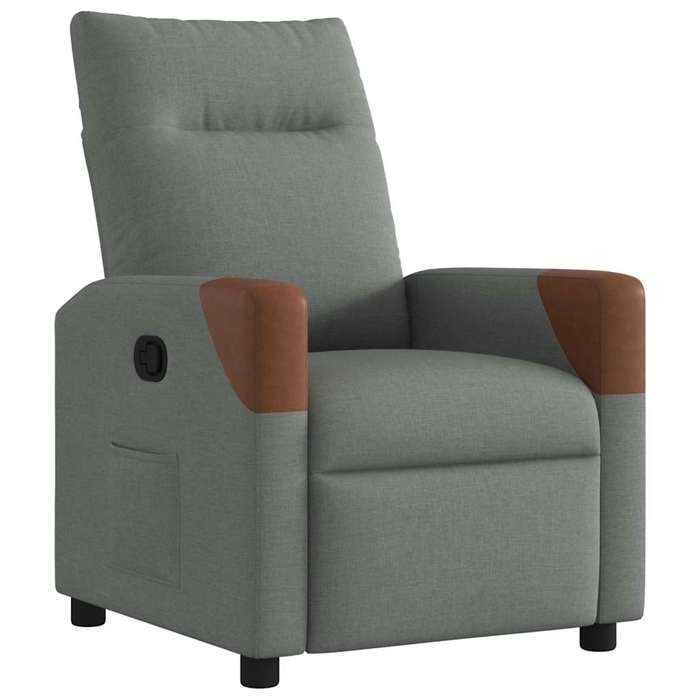 VidaXL Fauteuil inclinable Gris foncé Tissu, fauteuil, fauteuil inclinable TV, poussette, fauteuil inclinable pour personnes 4104810