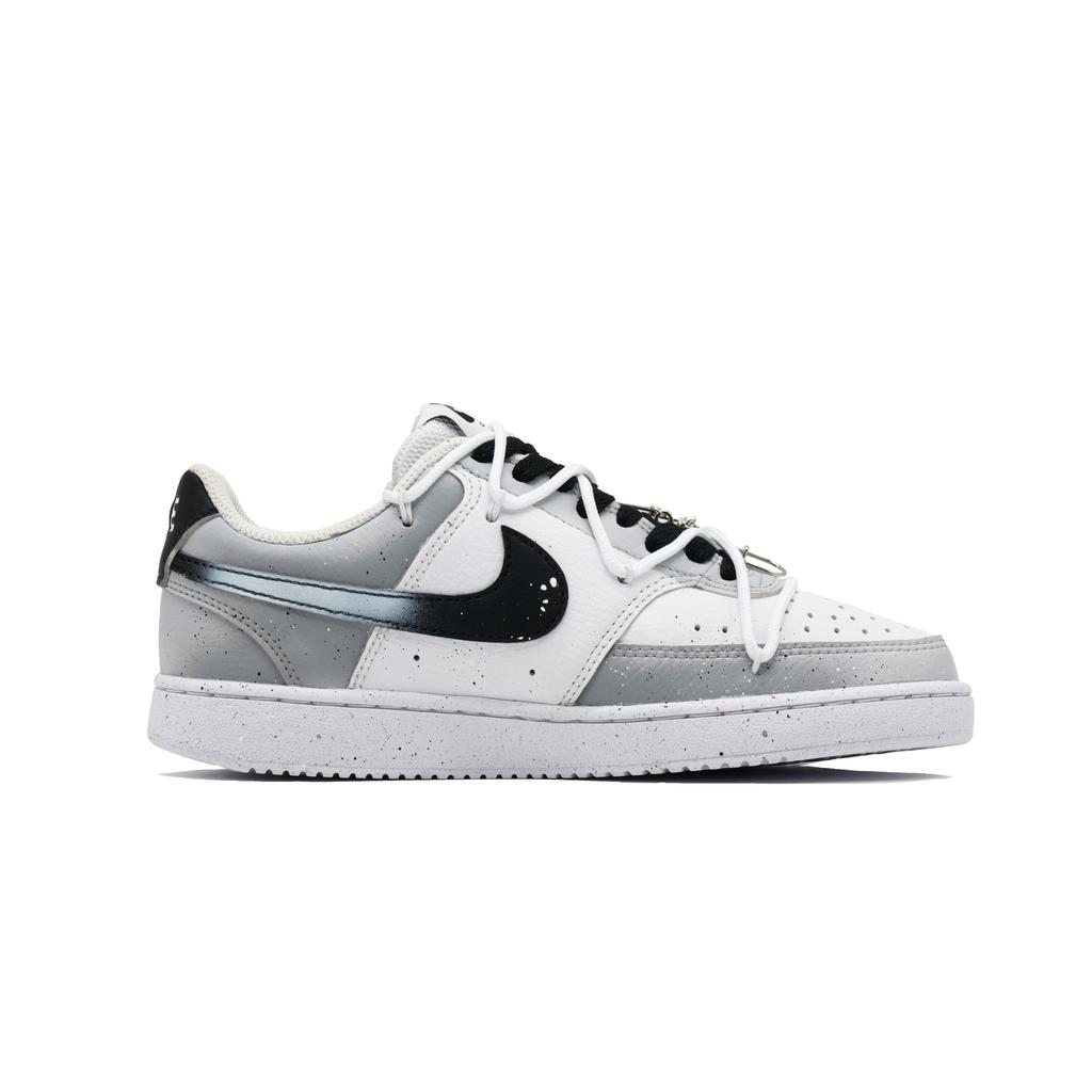 Nike Court Vision 1 Gothic Arts Piele de Vacă Rezistentă la Abraziune Pantofi de Skateboard cu Partea Joasă Unisex Negru Alb DH2987-101(Echipa998-)