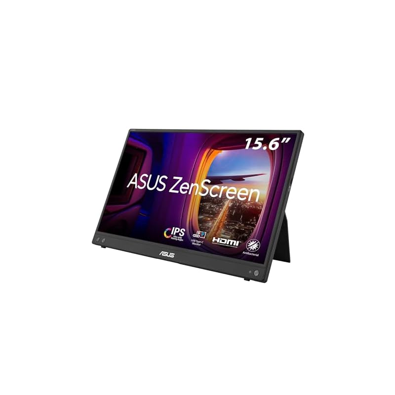 ASUS ZenScreen MB16AHV Portable Monitor, 16-inch (15.6-inch display) / Full HD (1920 x 1080) / IPS / HDMI / USB Type-C / Blue Light Filter / Non-Glare
