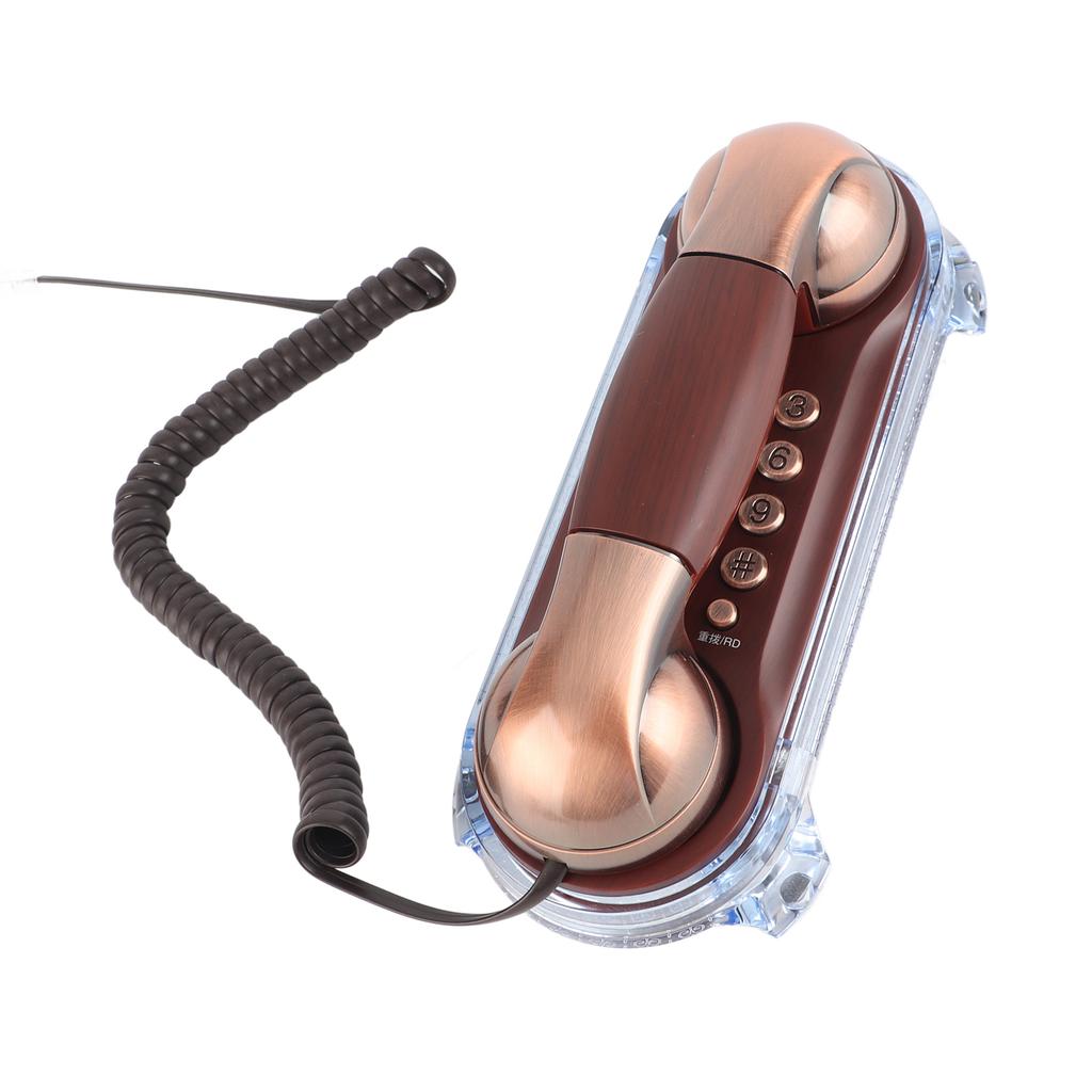Antique Retro Wall Mounted Telephone Corded Phone Landline Fashion Telephone Bronze