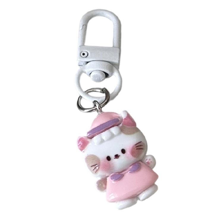 Lovely Pet Shaped Keychain For Couples Gift Resin Accessory Mini Key Ring Her Birthday Present Bag Pendant