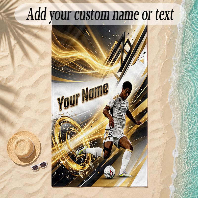 Beach TowelJude Bellingham Custom Name Text Personalized Soft Towel for Beach Pool Indoor Home Decor Gift
