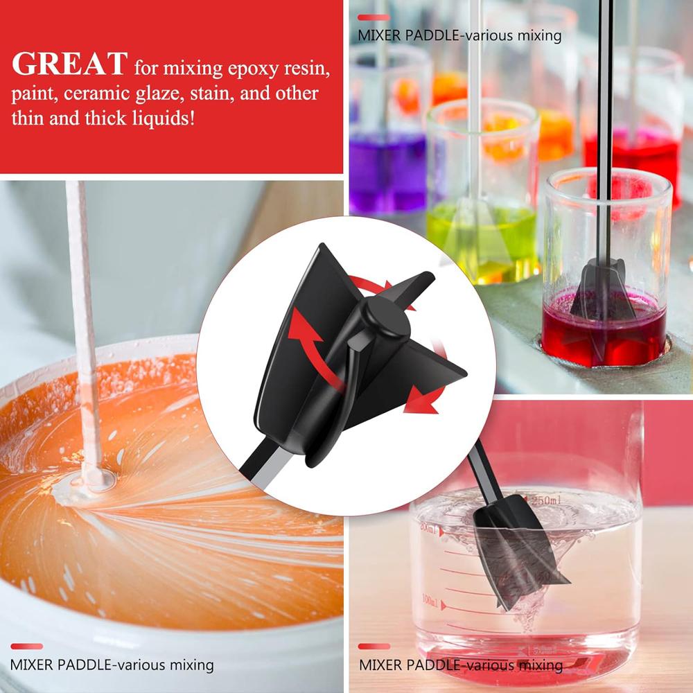 2PCS Resin Mixer Paddles Resin Drill Epoxy Mixer Attachment for Drill Paint Mixer Paint Stirrer Mixing Resin Epoxy Silicone Mold
