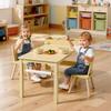 VEVOR Set Tavolo e Sedia per Bambini, Tavolo per Lavoretti per Bambini Piccoli con Mobiletto a 3 Ripiani, Scrivania Gioco Attività in Legno per Bambini con 2 Sedie