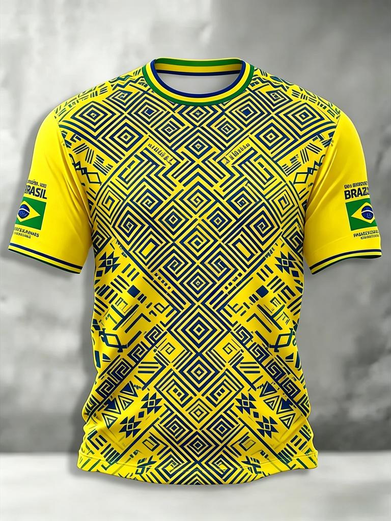 2026 Summer New Brazil Football Jerseys For Men Classic God Brazil Short Sleeve Tees Casual O-neck Sports Tshirts Man Clothing