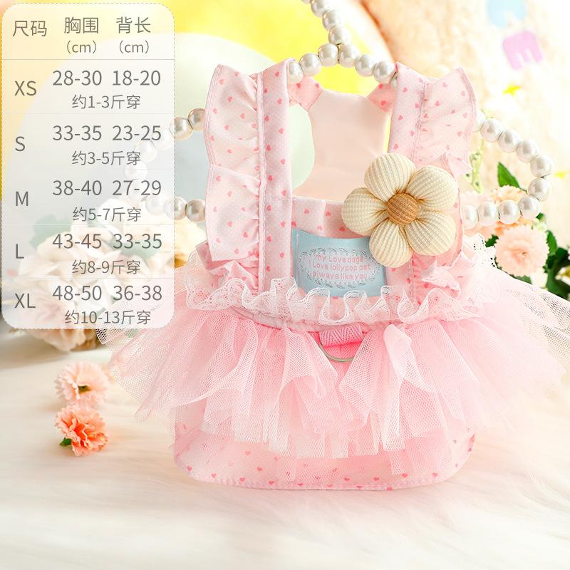 Cute Fashion Spring Summer Thin Dog Clothes Cat Princess Dress Fresh Blue Fluffy Skirt Pet Outfit for Small Dogs Bichon