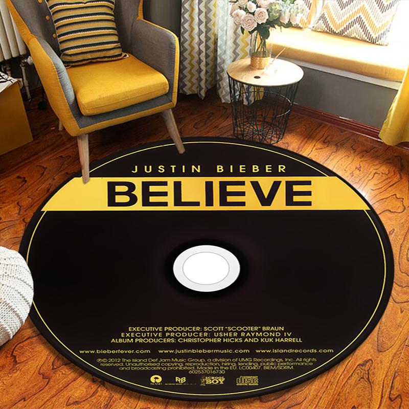 Круглый ковер Bieber, Ковер для гостиной, спальни, дивана, игровой комнаты, Нескользящий коврик для пола 80cmx80cm