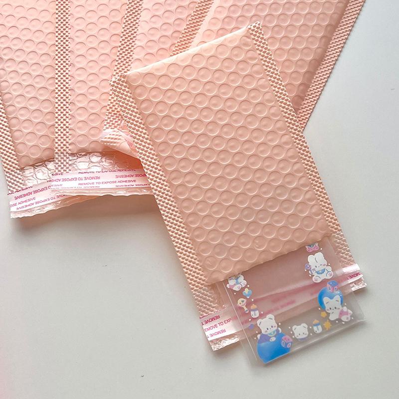 10pcs/Pack Pink Purple Bubble Bag Thicked Express Package Bag Self Adhesive Courier Shipping Mailers Sticker Holder