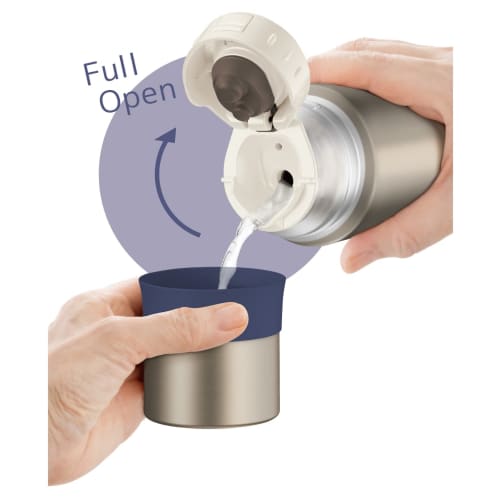 Thermos Stainless Steel Water Bottle, Cup Type, 500ml, Stainless Steel Blue, FFM-502 STBL