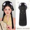 Set di Copricapi Hanfu Stile Dinastia Ming con Fascia Pigra e Chignon Parrucca