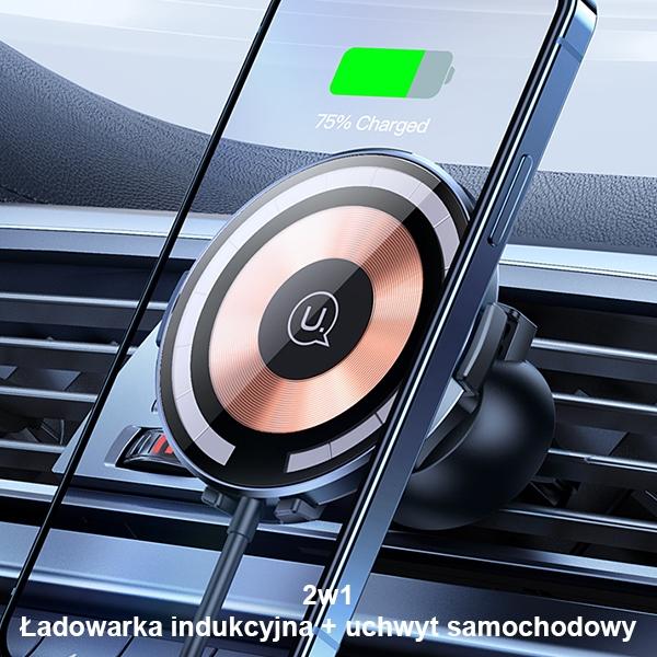 Usams Uchwyt Indukcyjny Us-Cd164 15W 2W1Magnetic Do Kratki Went. Transparent Cd164Dz02