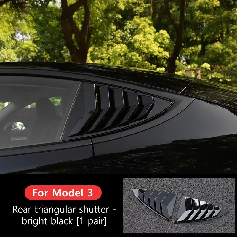 ABS Rear Car Window Shutter Cover for Tesla Model Y 2025-2025 3 Highland Louver Side Vent Trim Triangle Modified Accessories