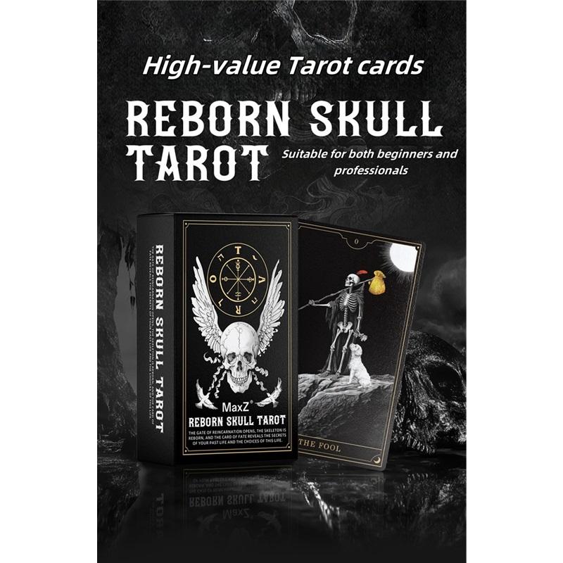 New Skull Black Tarot Deck 78 Cards Gothic Divination Oracle Dark Mystery Rider Waite Spiritual Guidance English Spanish Russian