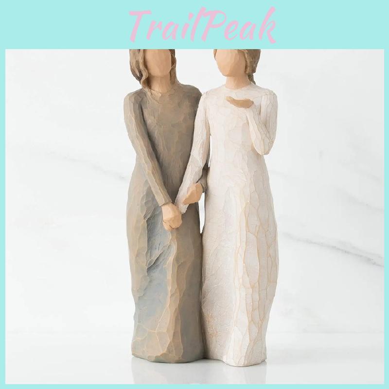 Handbemalte Harzfigur „Schwester an meiner Seite“ von Tree Willow – Puppe, Geschenk, Dekoration