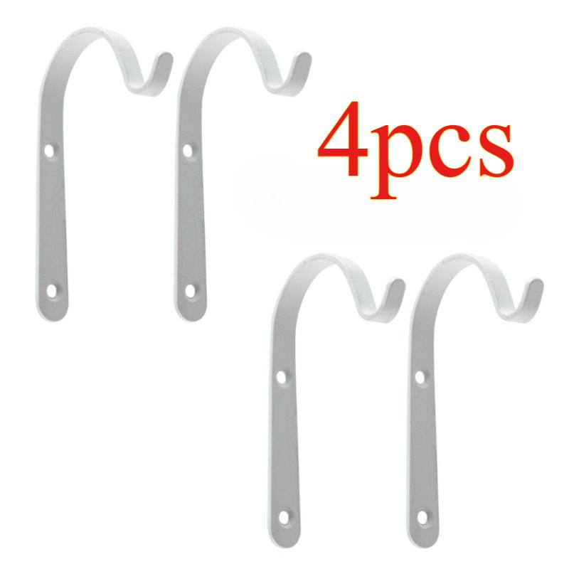 4PCS Metal Curved Durable Wall Hook, Multifunctional Plant Flower Basket Suspension Bracket, Home Decoration Hook
