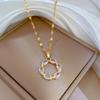 Simple Temperament Zircon Light Luxury Ring Clavicle Chain Small Retro Necklace Women